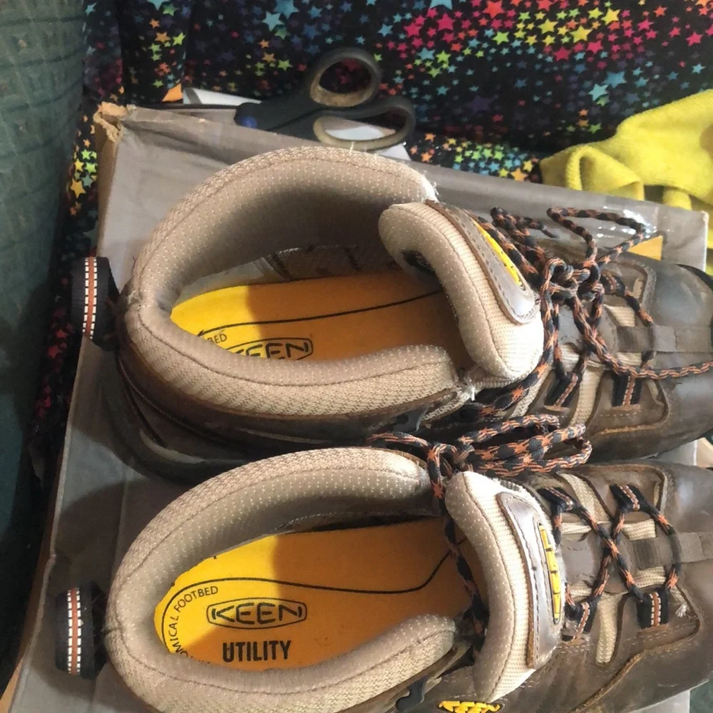 Keen Brown and Orange Men's Waterproof Hiking Boots